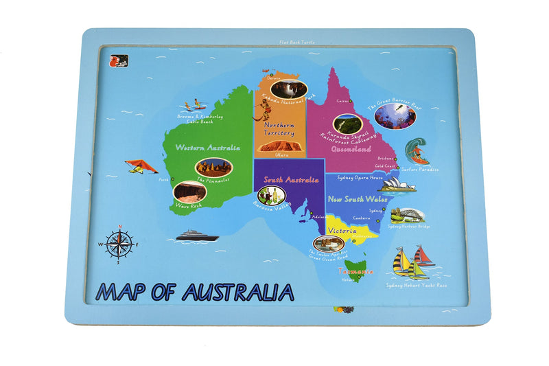 2 IN 1 Australian Map Jigsaw Wooden Puzzle for kids