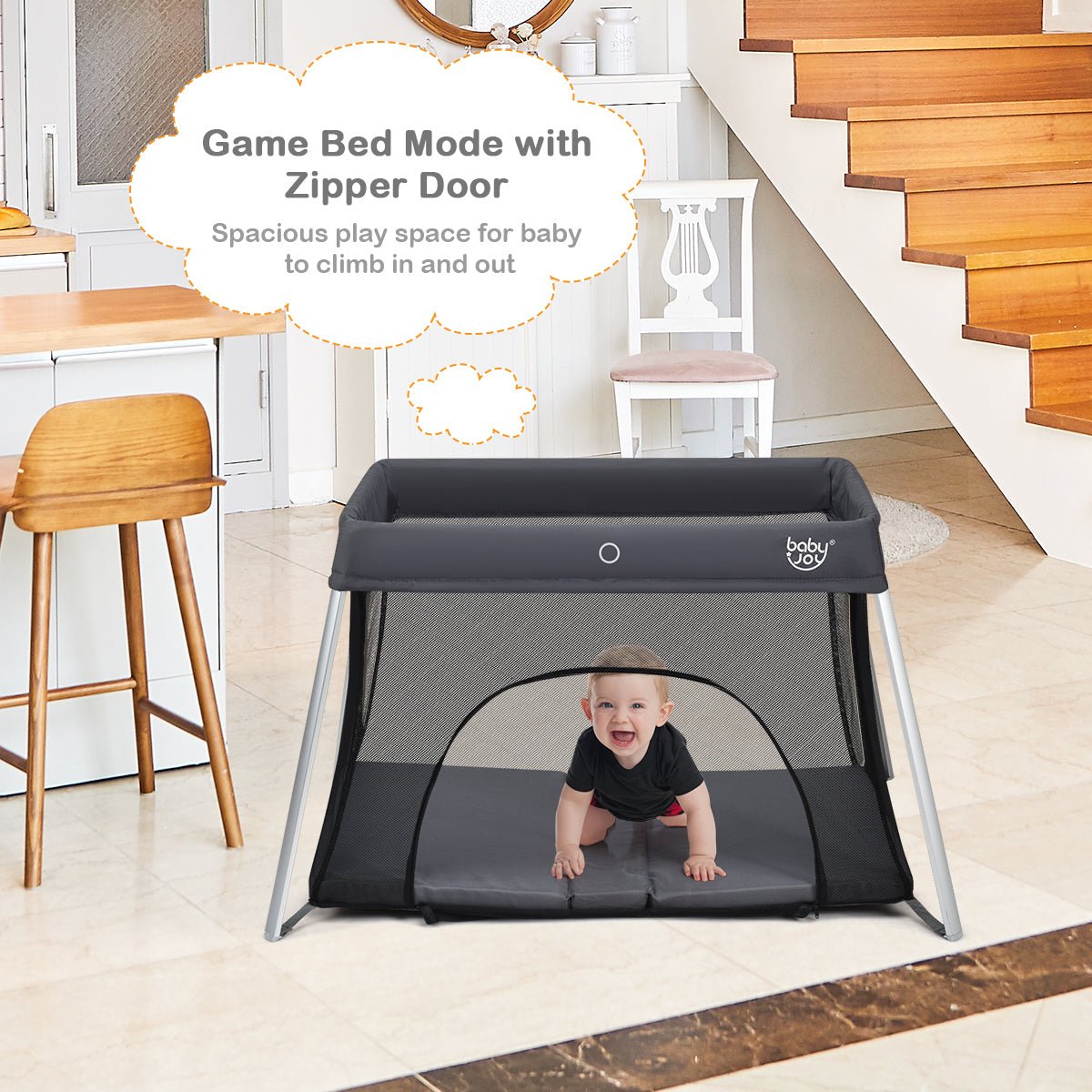 Easy Transport Baby Crib with Soft Mattress