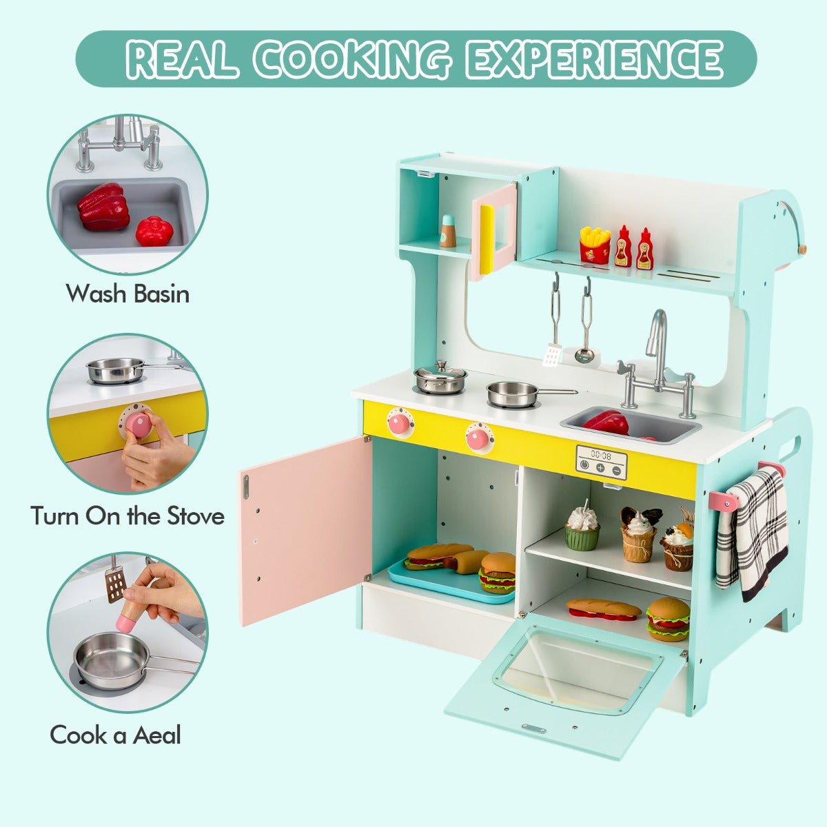 Engaging Learning: 2-in-1 Cooking Toy with Working Faucet for Children
