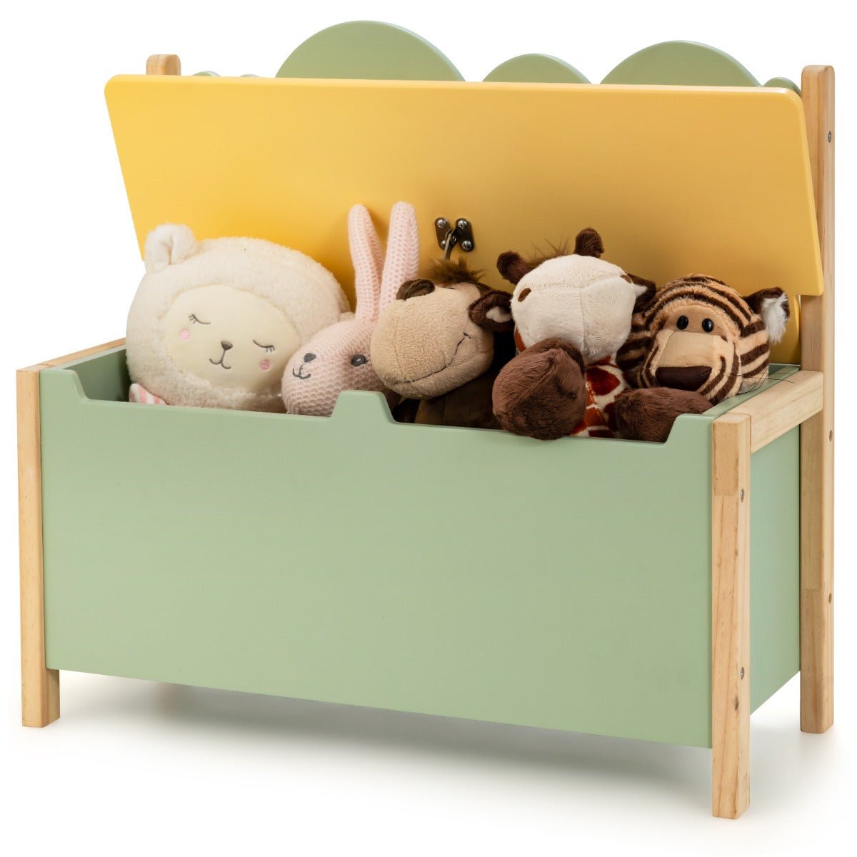 Kids Toy Box with Safety Hinged Lid - Neat Storage for Playroom