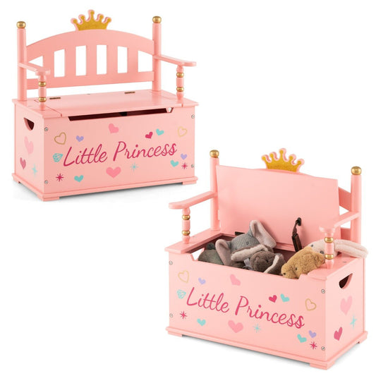 Organize Playroom - 2-in-1 Toy Storage Chest & Bench with Safety Features