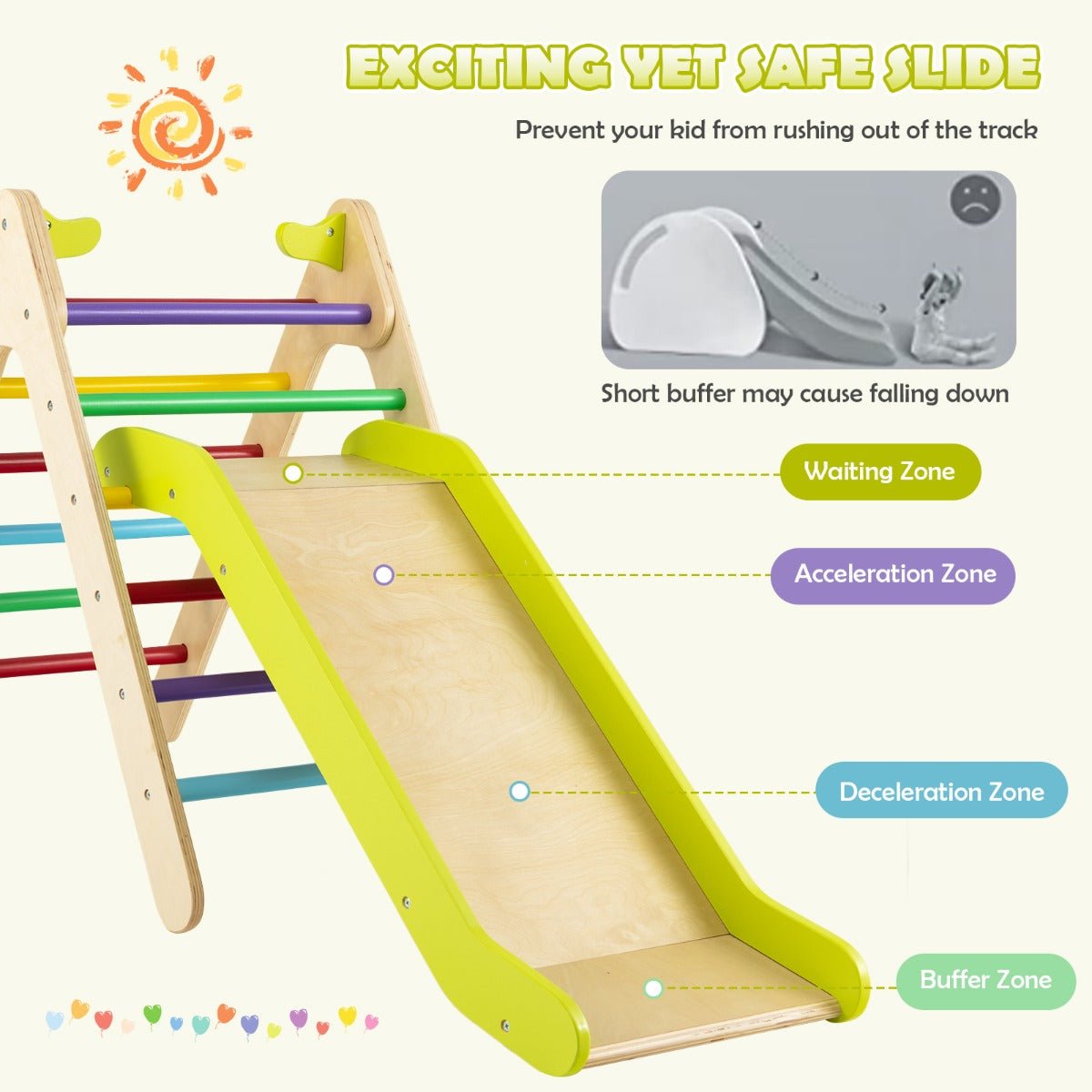 Wooden Climbing Triangle - Slide and Climb for Energetic Play
