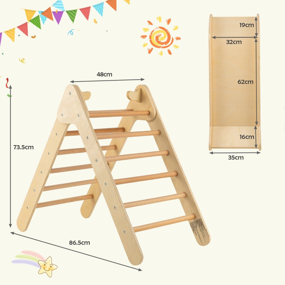 Quality Wooden Climbing Triangle Set - Shop Today
