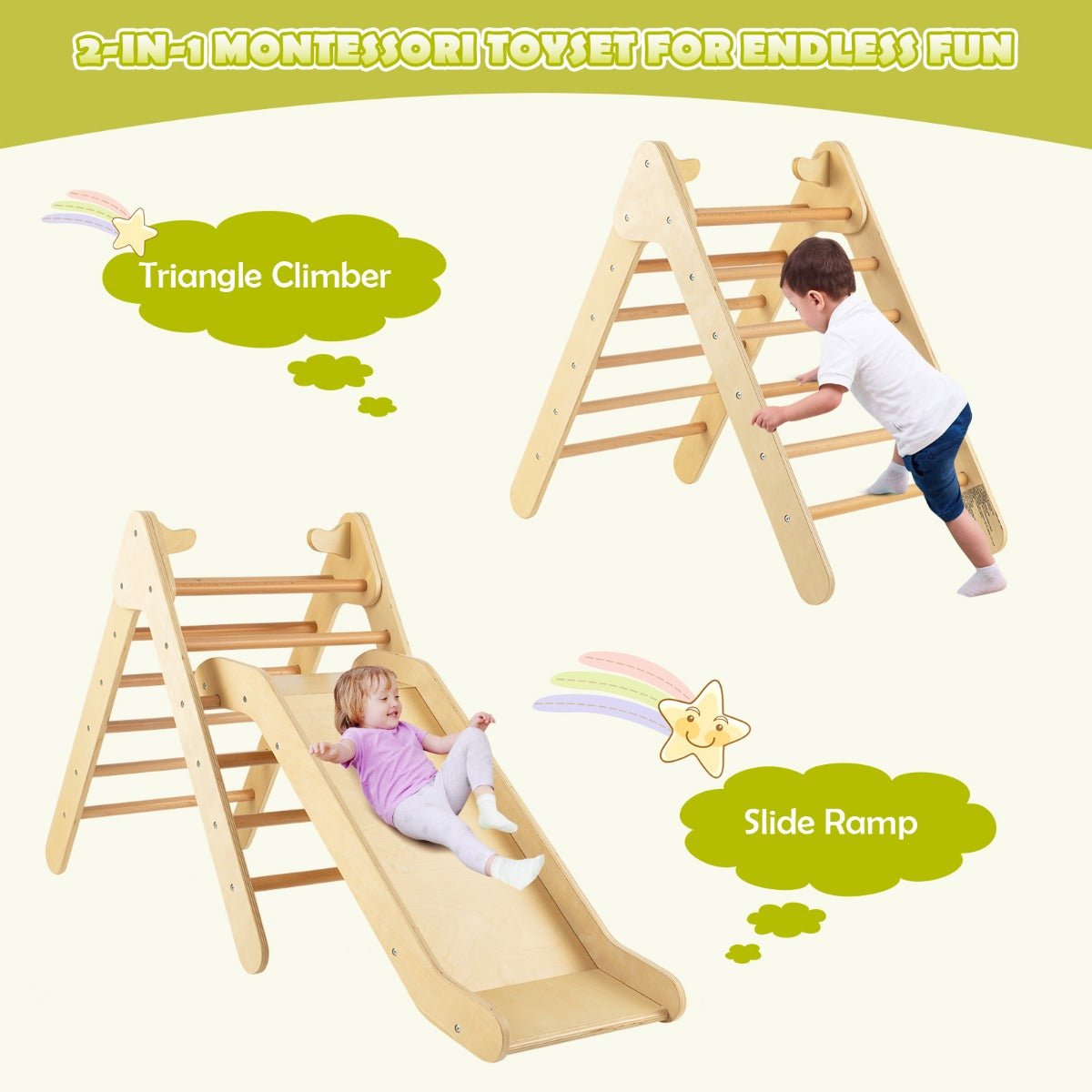 Discover Adventure with the Kids Wooden Climbing Triangle