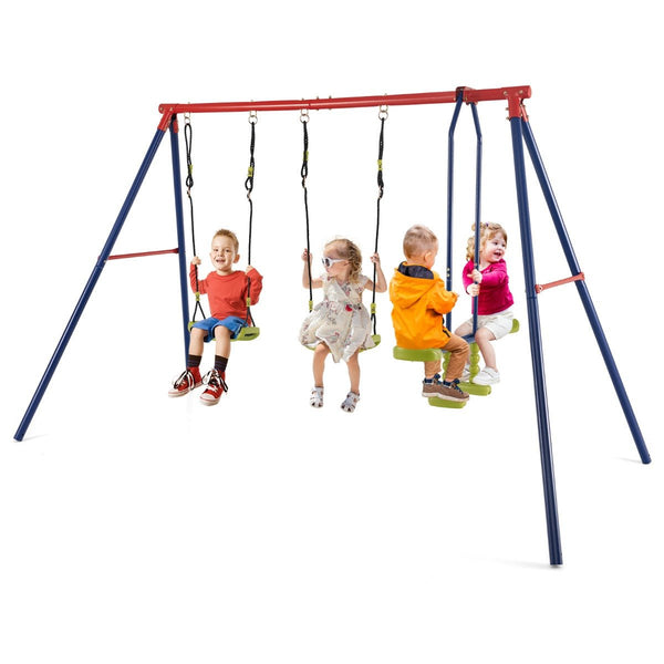 Adjustable Height 2-in-1 Swing Set: Double the Fun for Kids