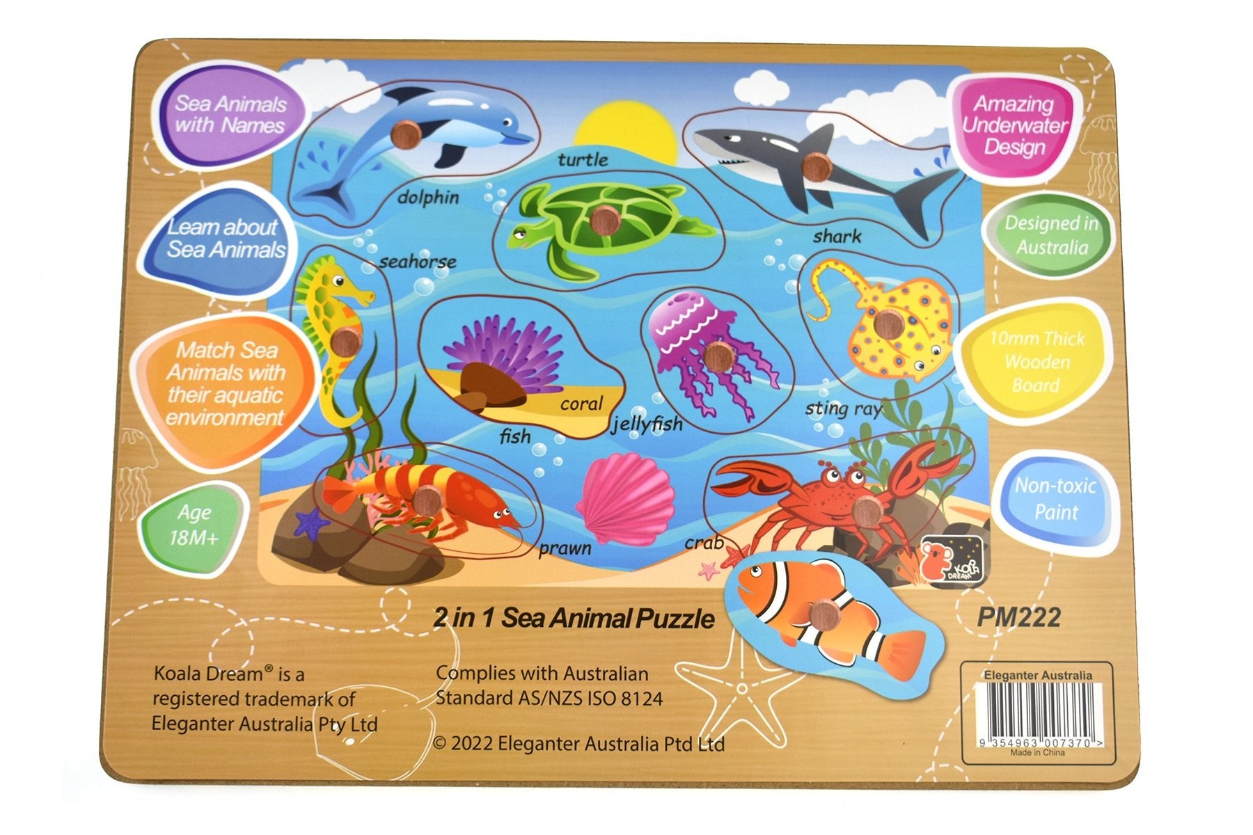 Experience Educational Joy with the 2-In-1 Sea Animal Puzzle