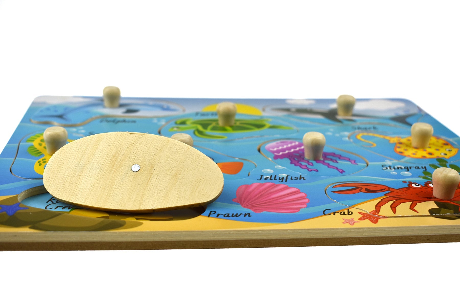 Experience Fun Learning with 2-In-1 Sea Animal Peg Puzzle