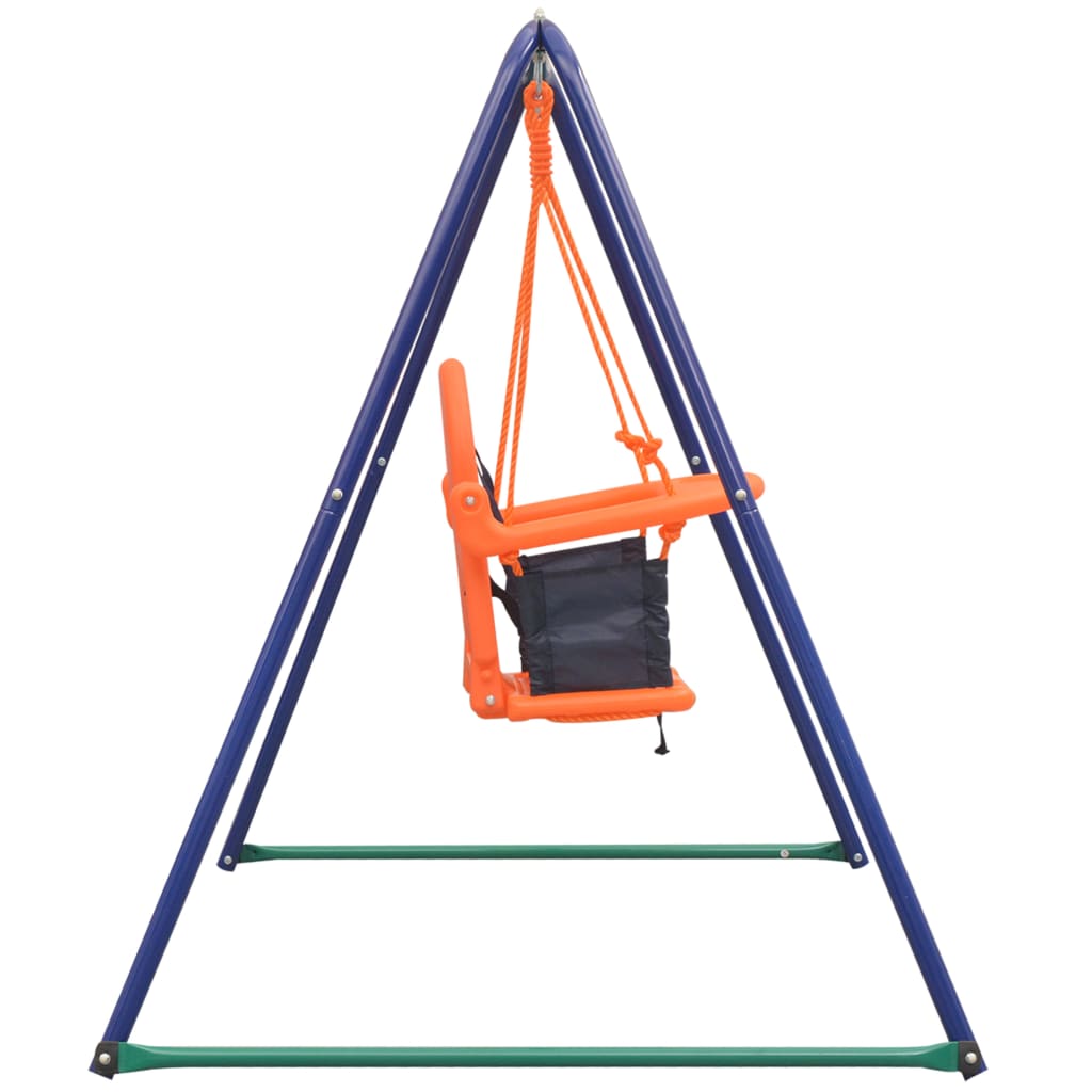 Orange 2-in-1 Outdoor Toddler and Child Swing Set promotes active play for kids. 🍊👧👦 #