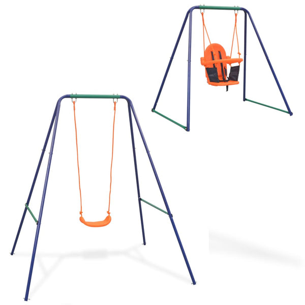  vidaXL 2-in-1 Single Swing and Toddler Swing Orange | Kids Mega Mart | Shop Now!
