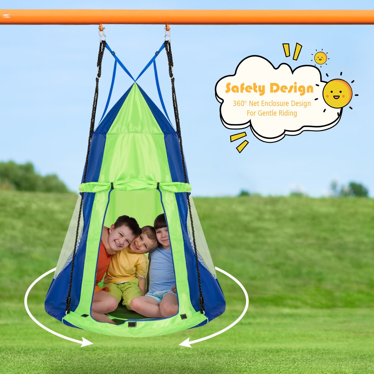 Child-Friendly Tree Tent Swing Set for Endless Play in the Trees