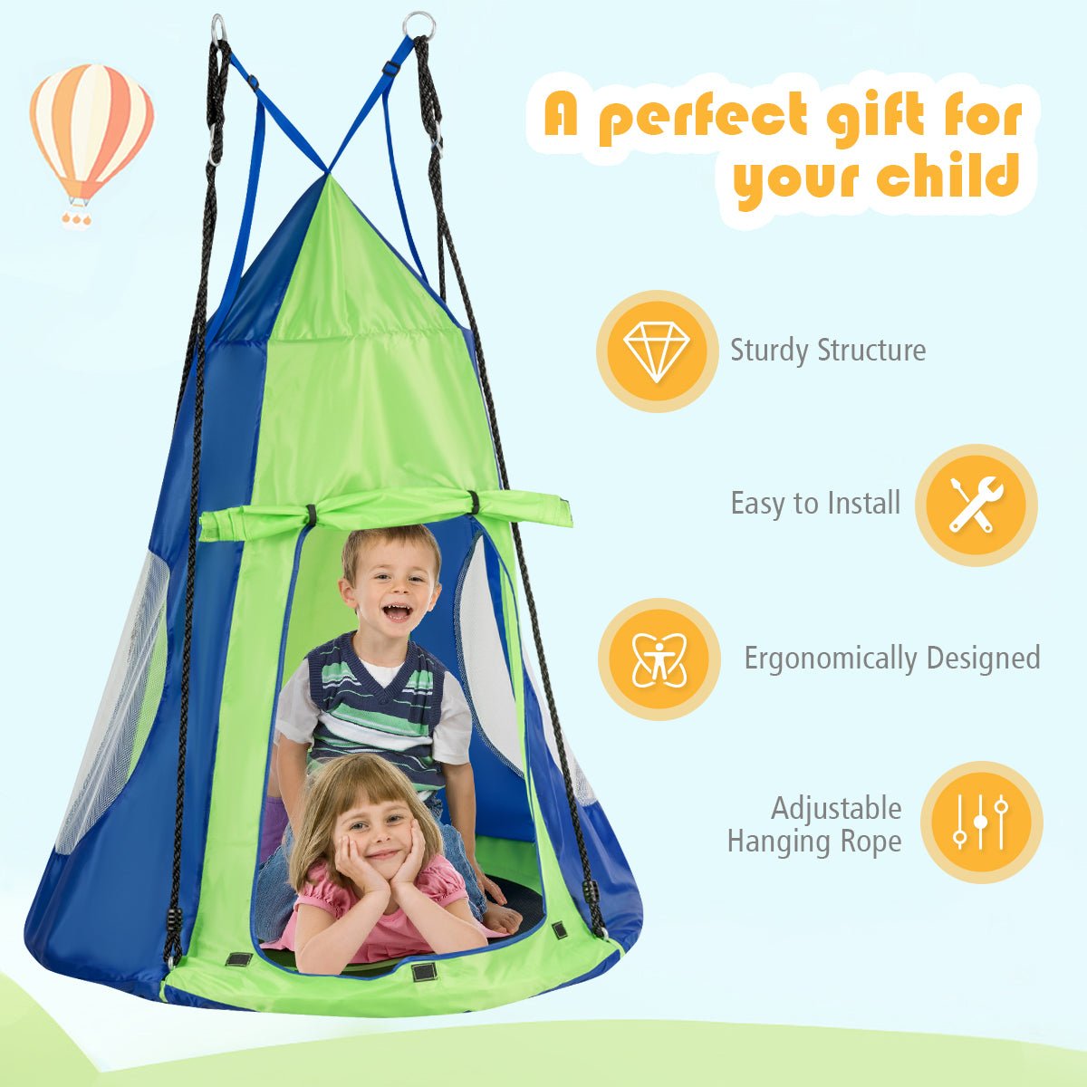 Swing, Play, and Explore with Our Tree Tent Swing Set