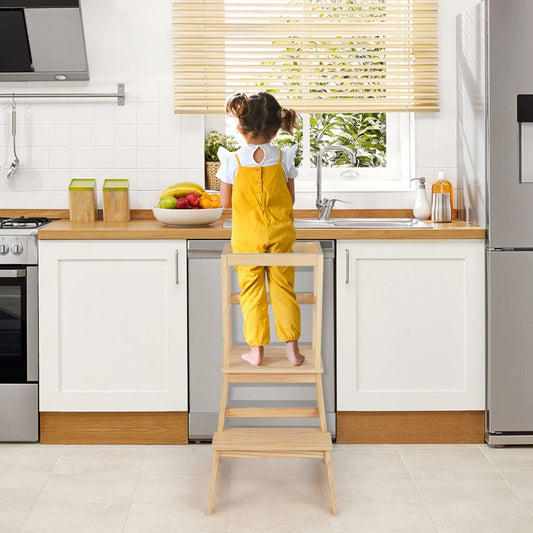 2-in-1 Wooden Step Stool: The Culinary Journey Begins!