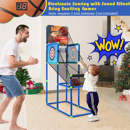 Kids Basketball Arcade Game with Scoreboard for interactive indoor play at home.