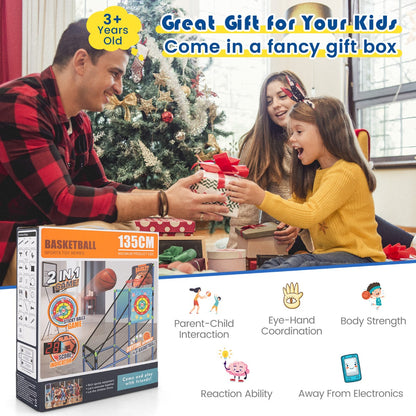 Kids home basketball arcade game with scoreboard for interactive fun and skill-building play.