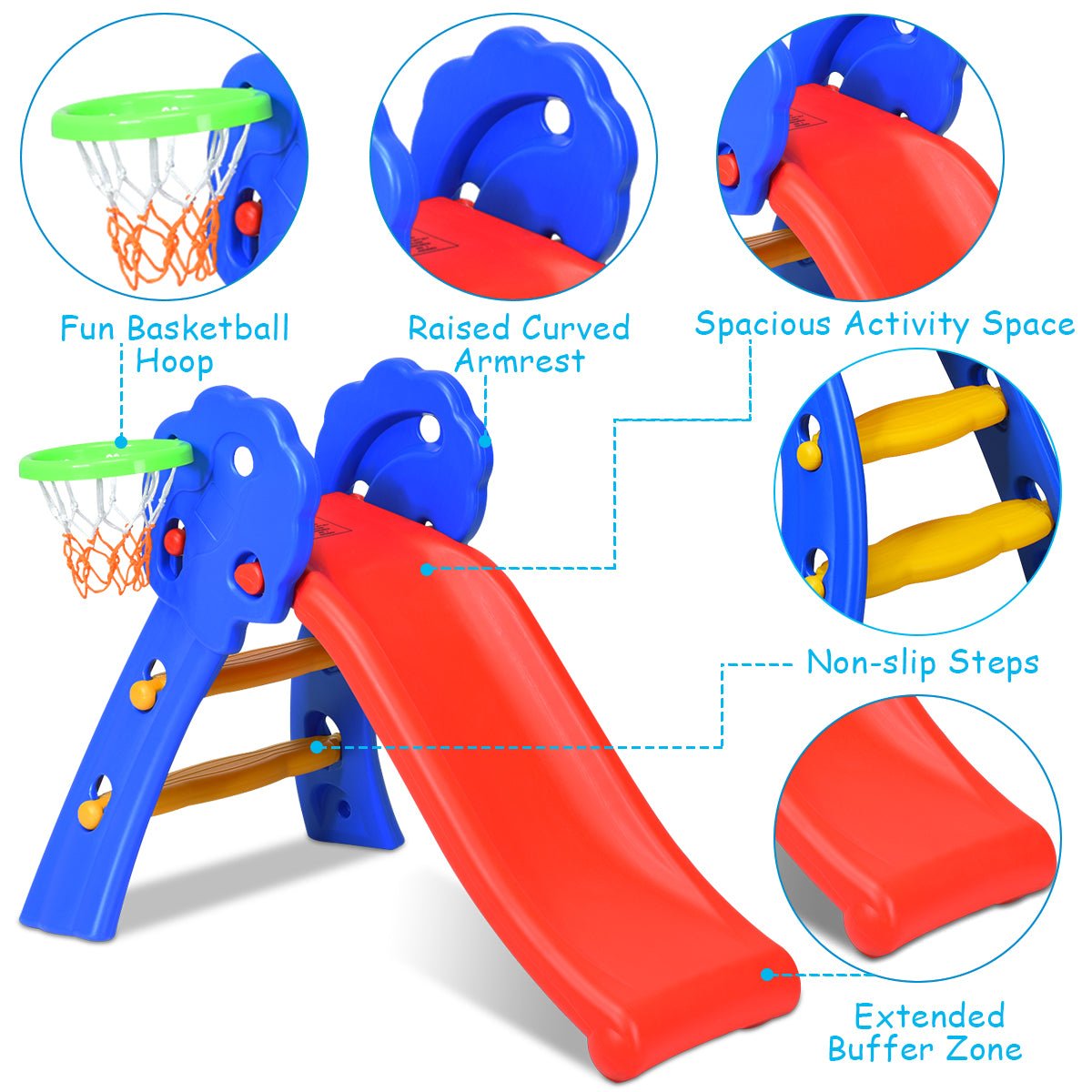 Children's Folding Slide and Hoop Combo - Buy Now!
