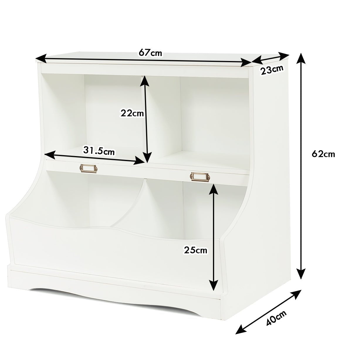 Organize Kid's Room with 2-Tier Toy Shelf - Elegant Lacquered Design