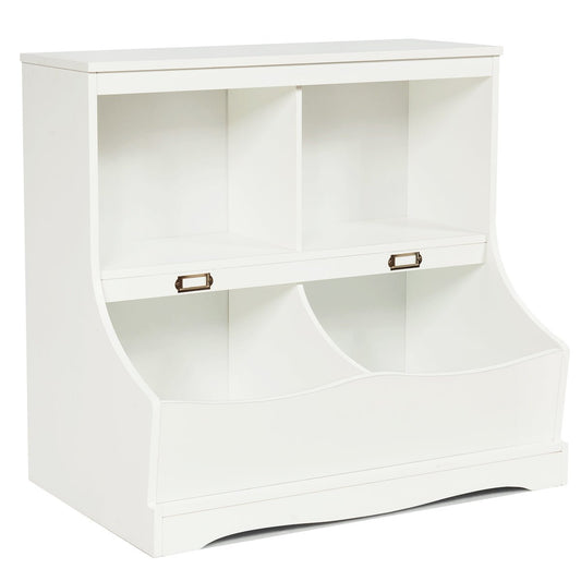 Kid's Room 2-Tier Toy Shelf with Lacquered Surface - Organize with Style