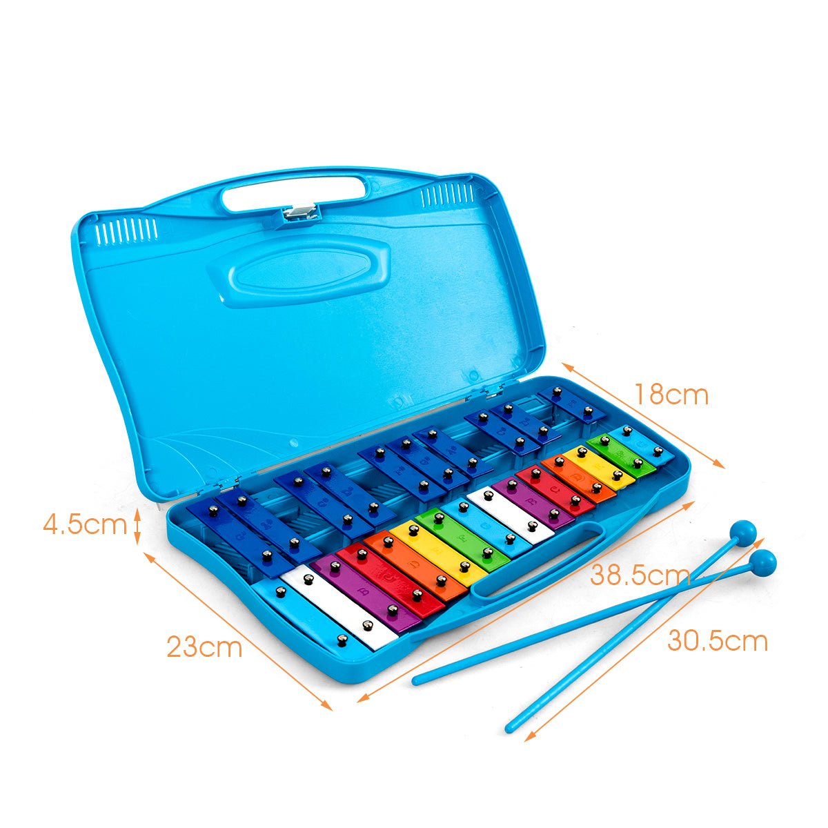 Playful Melodies: 25 Note Xylophone with Suitcase for Kids Blue