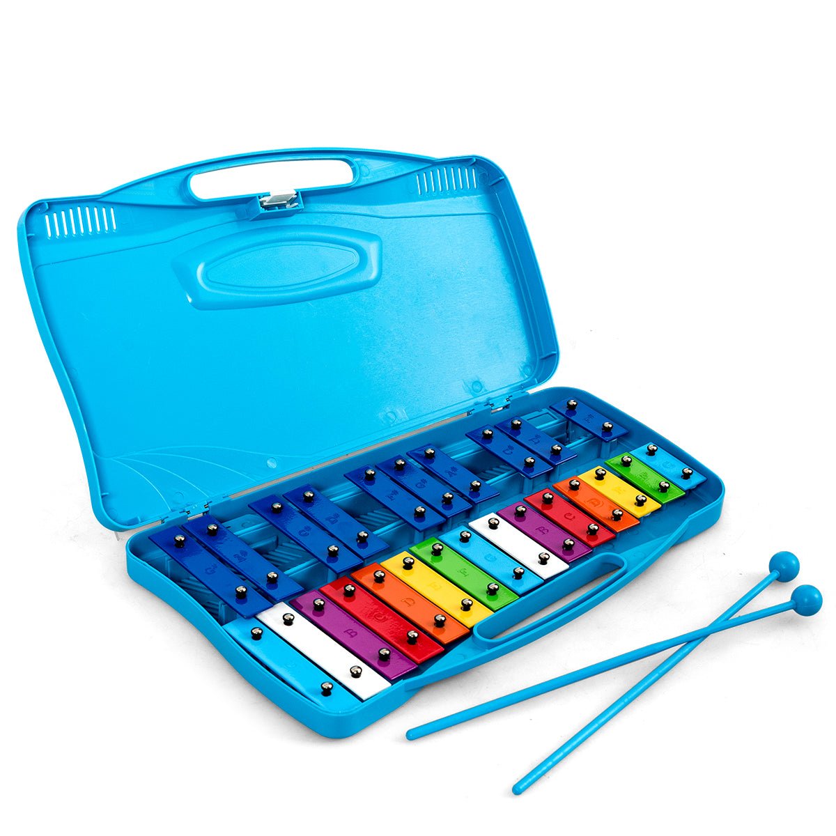 Joyful Tunes: 25 Note Xylophone with Suitcase for Kids Blue