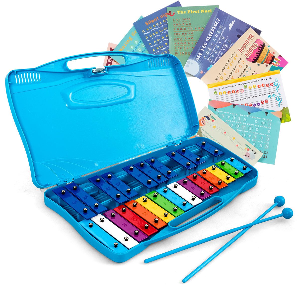 Musical Marvel: 25 Note Xylophone with Suitcase for Kids Blue