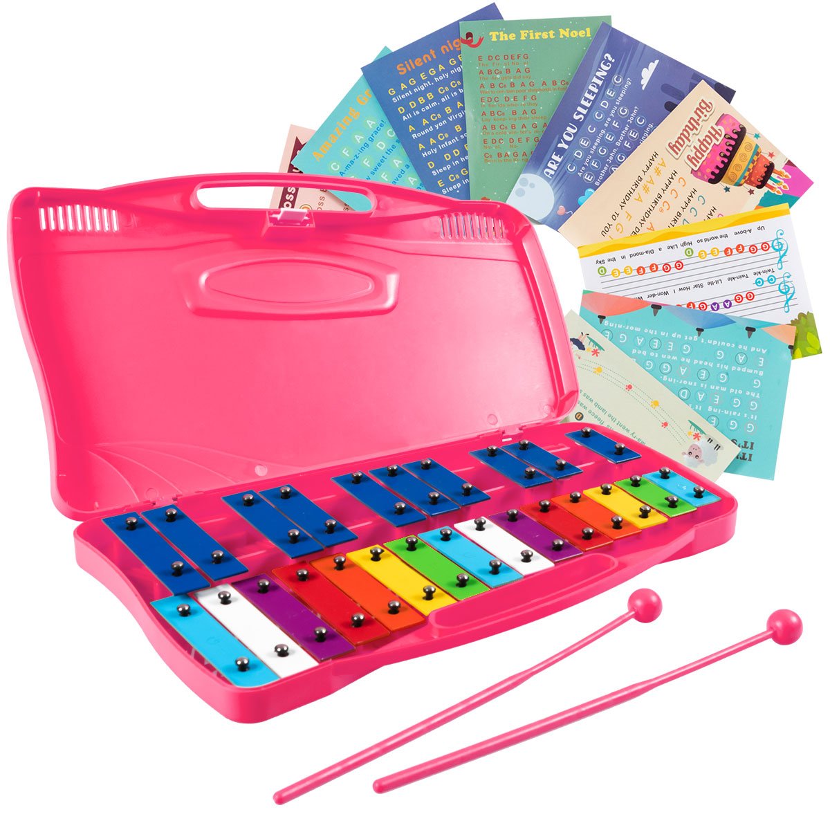 Musical Magic: 25 Note Xylophone with Suitcase for Kids Pink