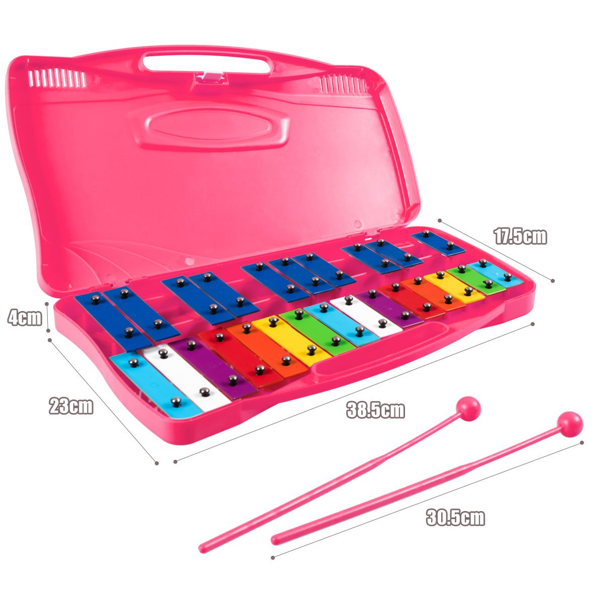 Joyful Rhythms: 25 Note Xylophone with Suitcase for Kids Pink