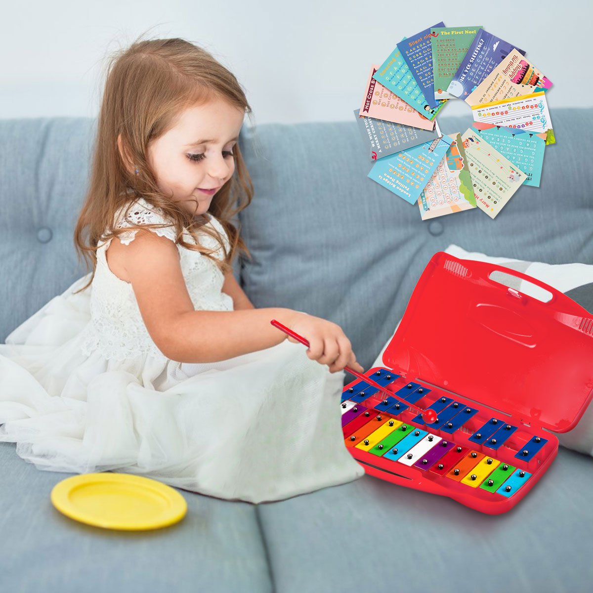 Musical Passion: 25 Note Xylophone with Suitcase for Kids Red