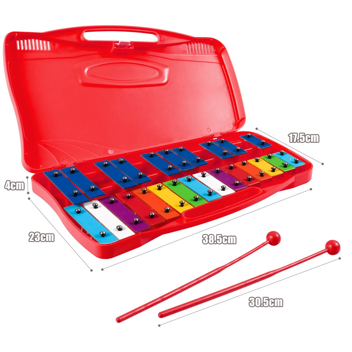 Captivating Tunes: 25 Note Xylophone with Suitcase for Kids Red