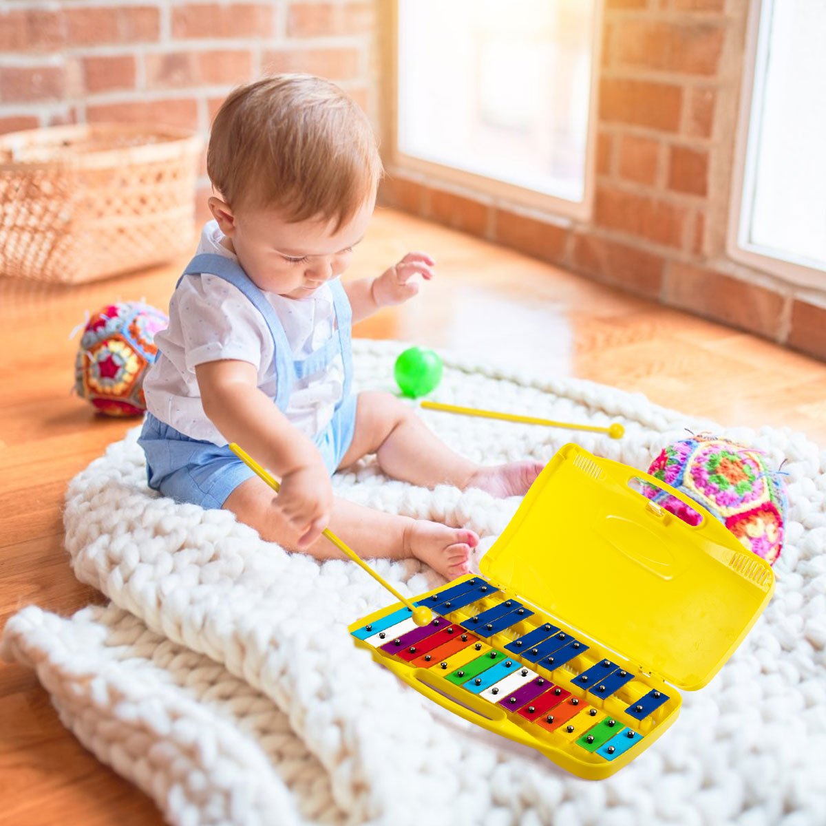 Captivating Xylophone: 25 Note Xylophone with Suitcase for Kids Yellow
