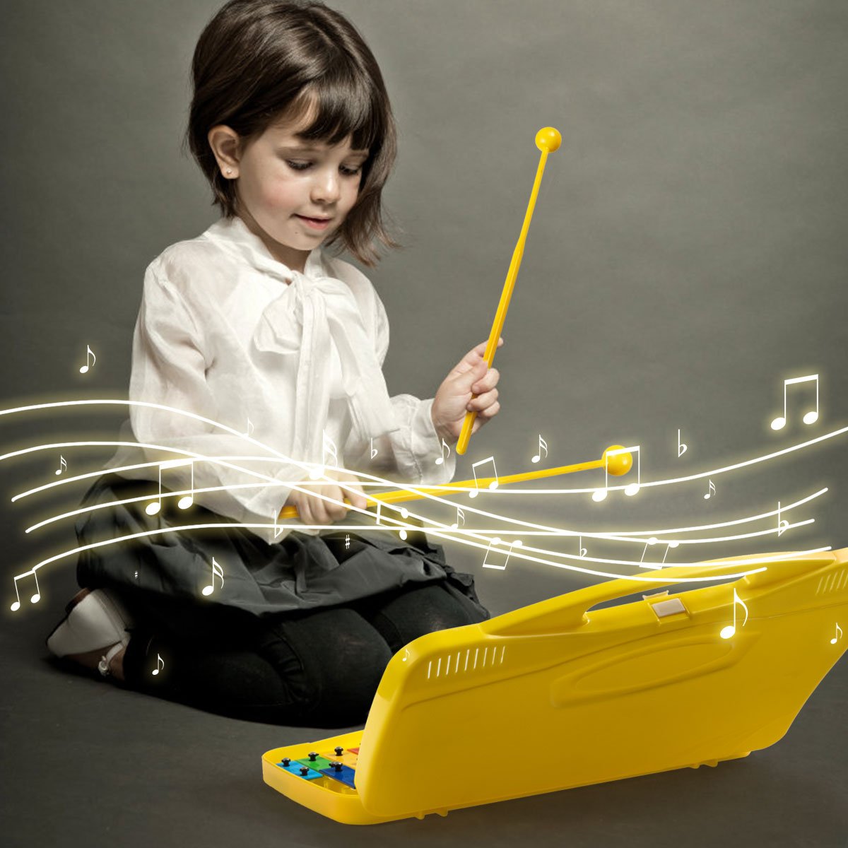 Musical Sunshine: 25 Note Xylophone with Suitcase for Kids Yellow