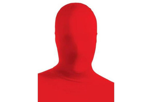 Red adult face mask designed for sports and events, offering stretchy 2nd skin comfort.