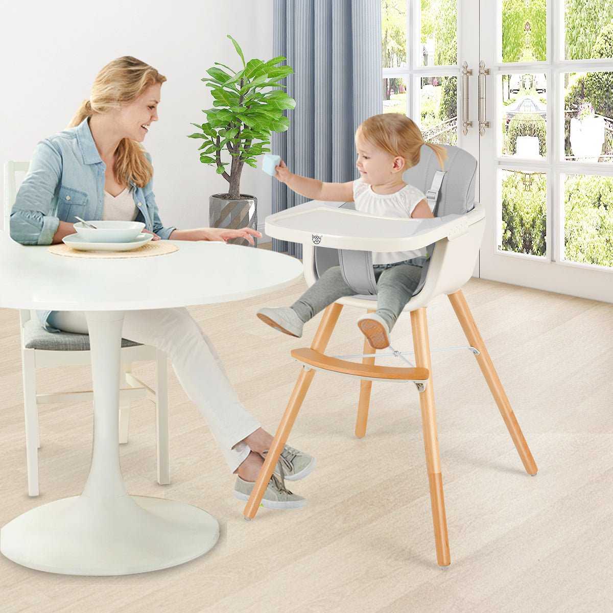 Buy 3-in-1 Baby High Chair in Grey - Adjustable Legs and Tray