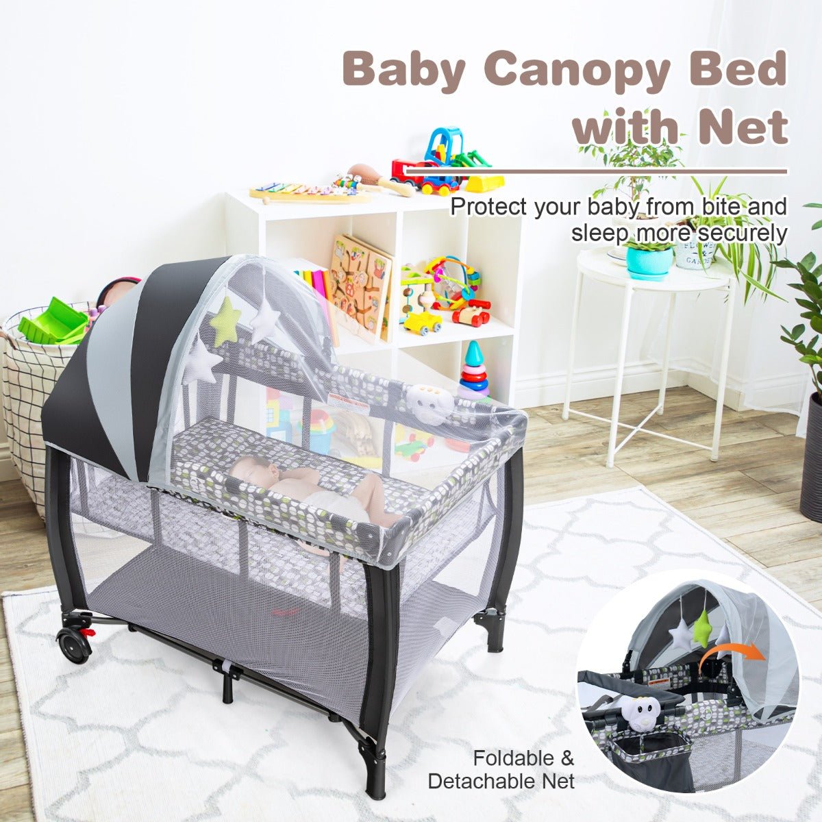 Baby Portacot with Detachable Net - Embrace Versatility and Safety