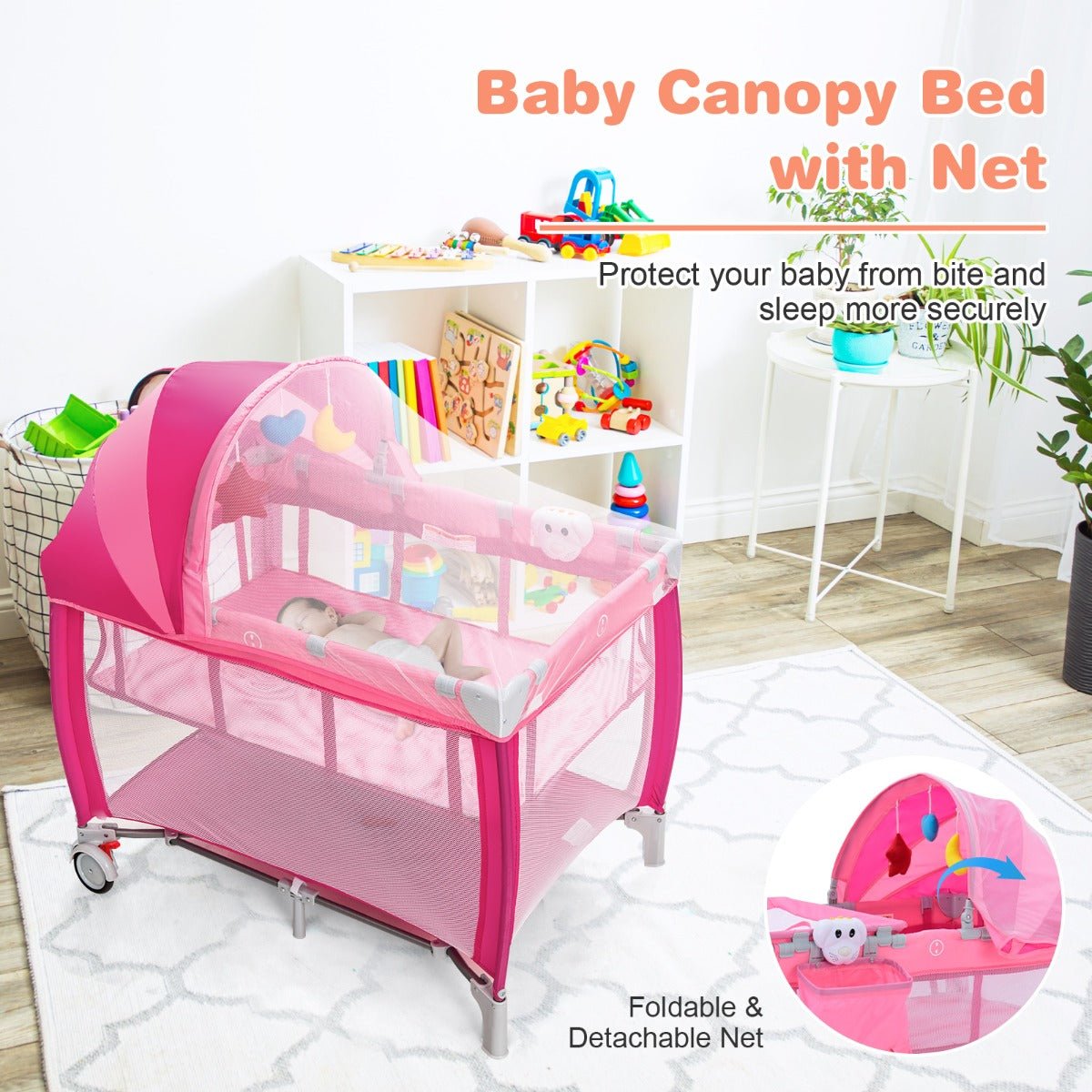 3-in-1 Baby Portacot with Adjustable Net - Secure Slumber and Adaptation