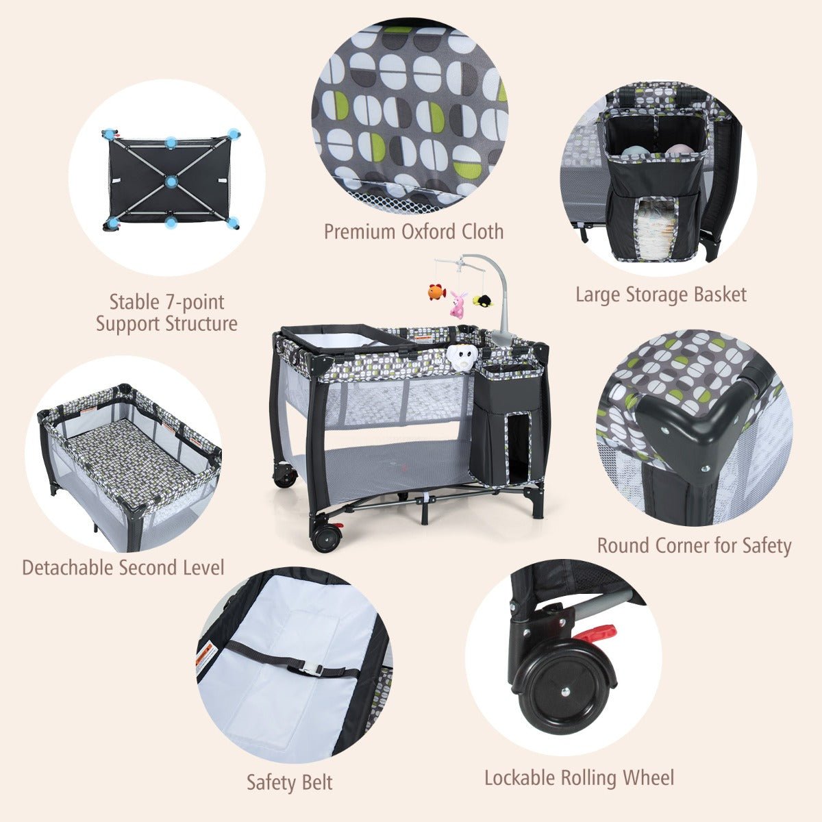 Portacot with Foldable Bassinet & Changing Table - Comfort in Every Trip