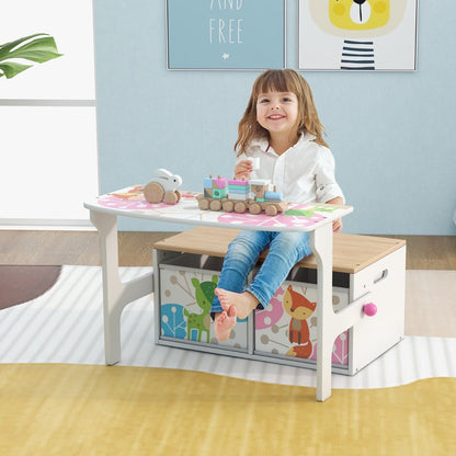 Versatile 3-in-1 kids activity bench with table, chair, and storage for interactive play.