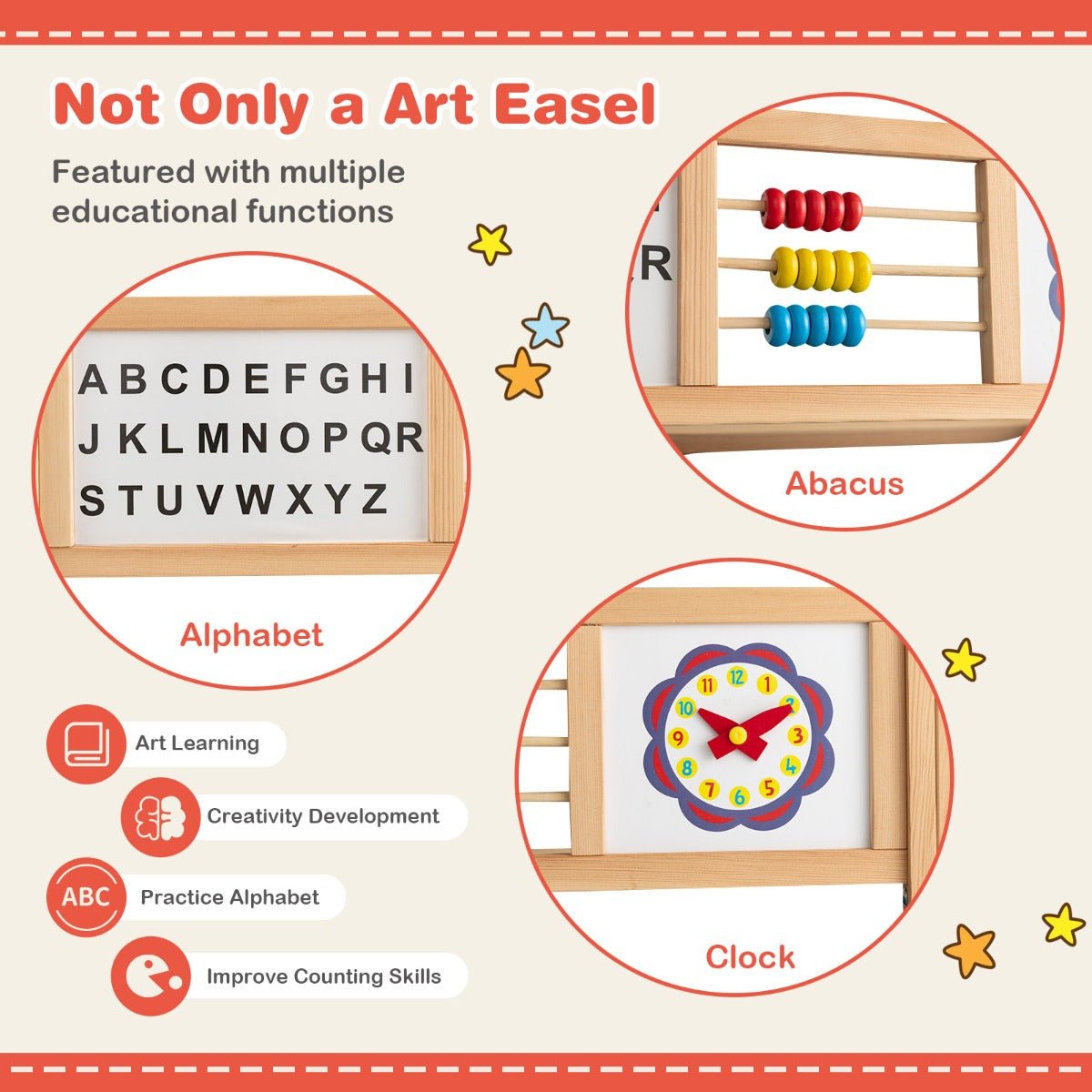 Unlock Imagination with the 3-in-1 Wooden Art Easel - Order Now!