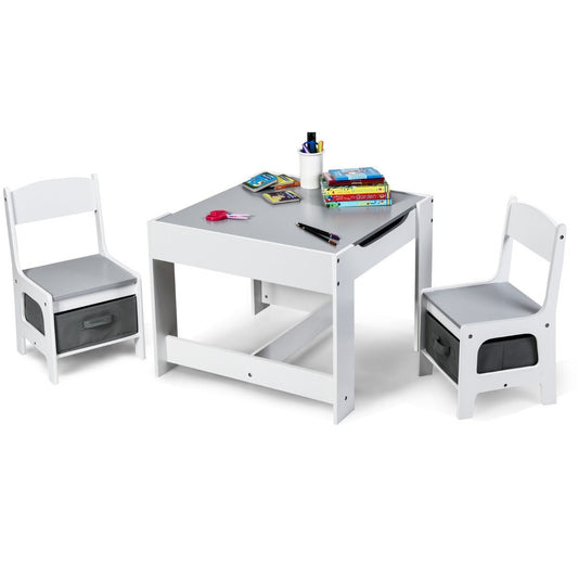 3-In-1 Kids Activity Table & 2 Chairs Set - Play, Learn, Create!