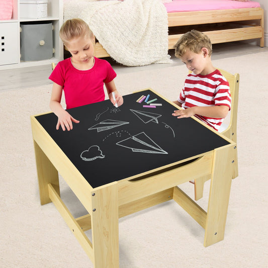 Multi-Activity Table & 2 Chairs Set for Toddlers - Explore, Imagine, Grow