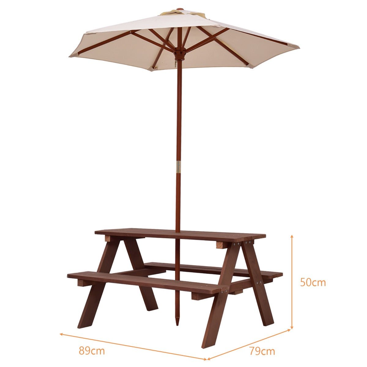 Children's Picnic Paradise: 3-in-1 Table, Bench & Umbrella for Joyful Times