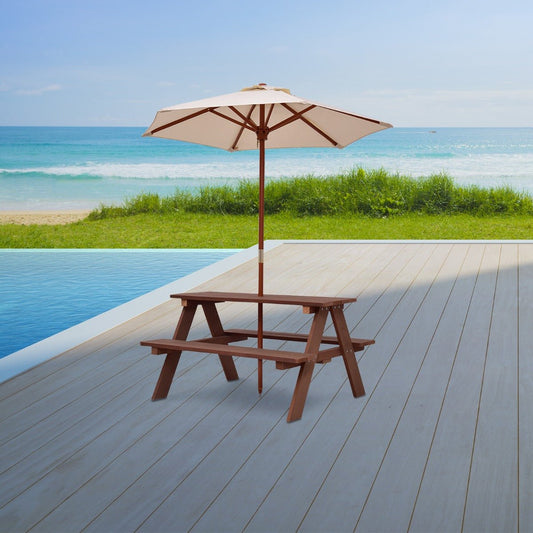 Children's Outdoor Delight: 3-in-1 Picnic Table & Umbrella for Playful Days