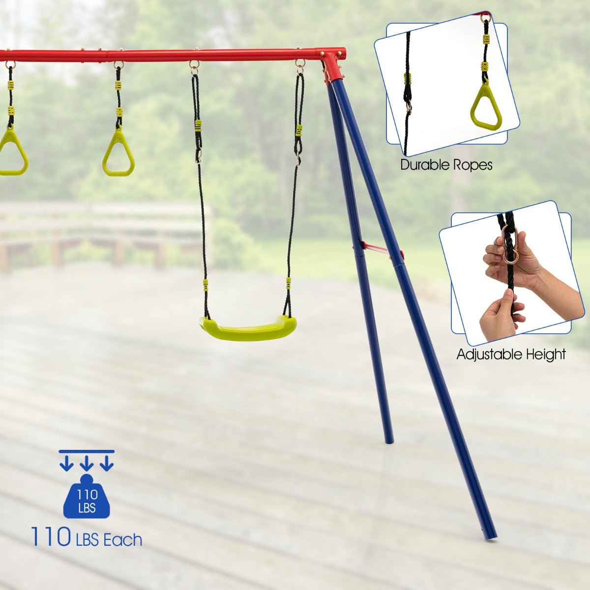 All-in-One 3-in-1 Swing Set: Safe Outdoor Entertainment for Children