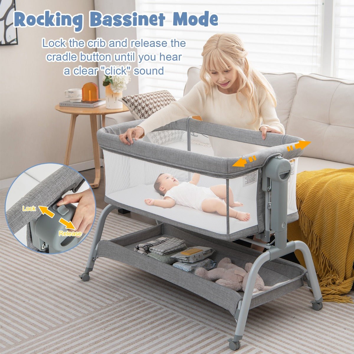 Get Travel-Ready: Grey 3-in-1 Travel Cot with Multiple Functions