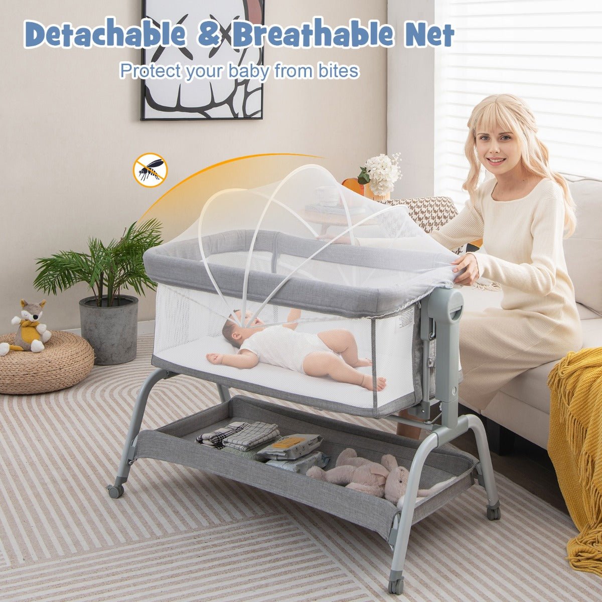 Explore Flexibility: Grey 3-in-1 Travel Cot at Kids Mega Mart