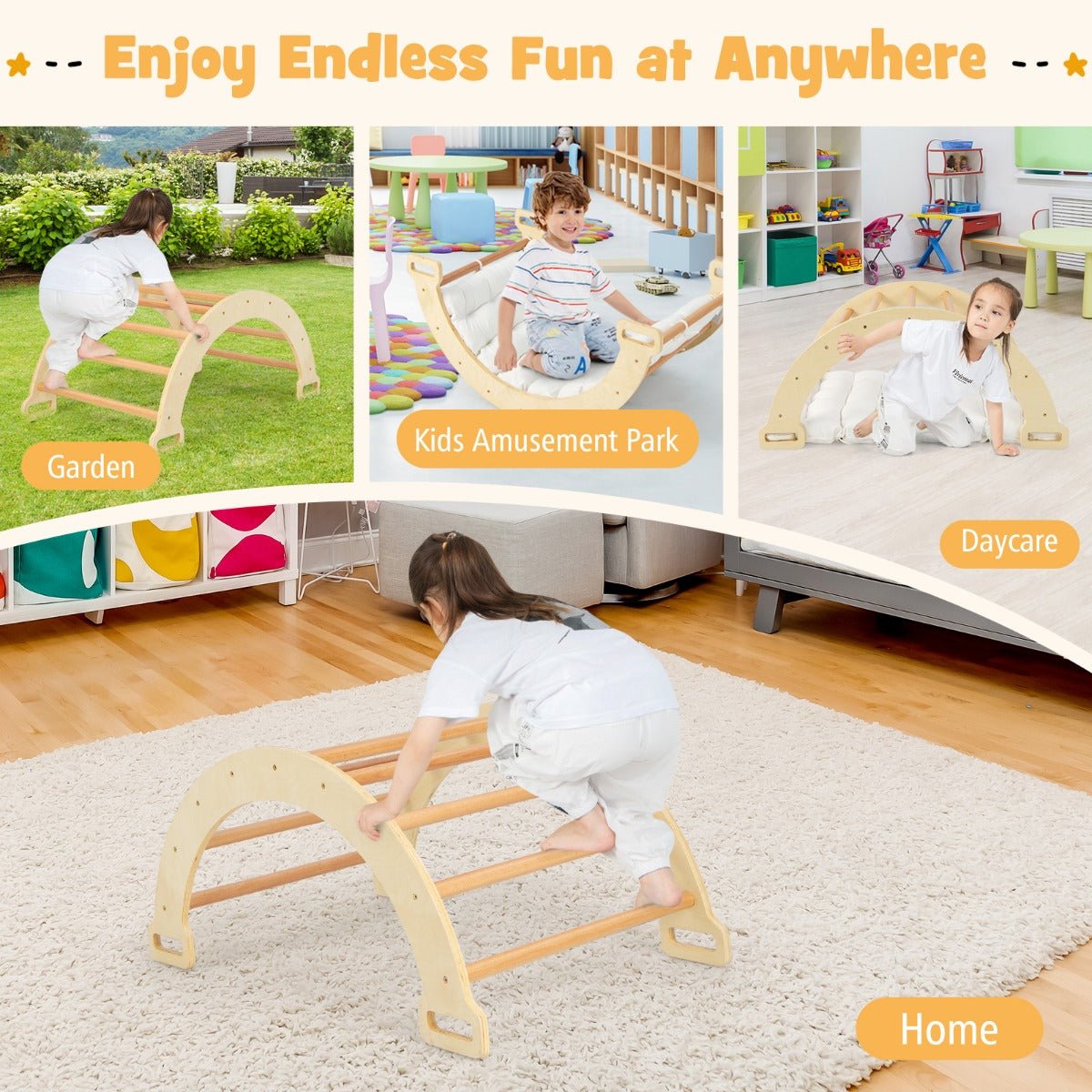 3-in-1 Arch Rocker with Soft Cushion - Active and Creative Play