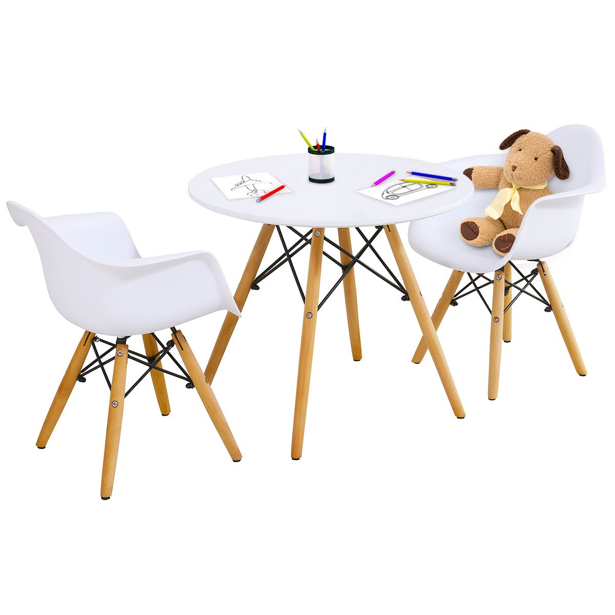 Learning and Play Hub: 3-Piece Children's Table and Chairs Set