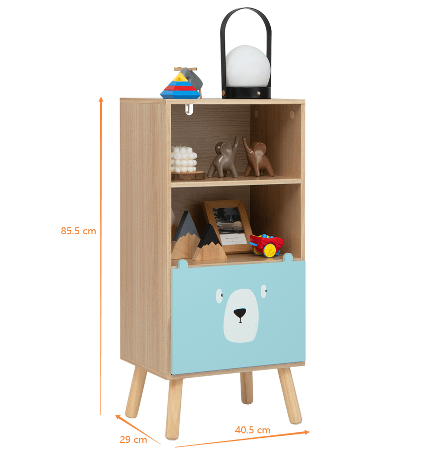 Enhance Kids Room - 3-Tier Wooden Bookshelf for Playful Organization