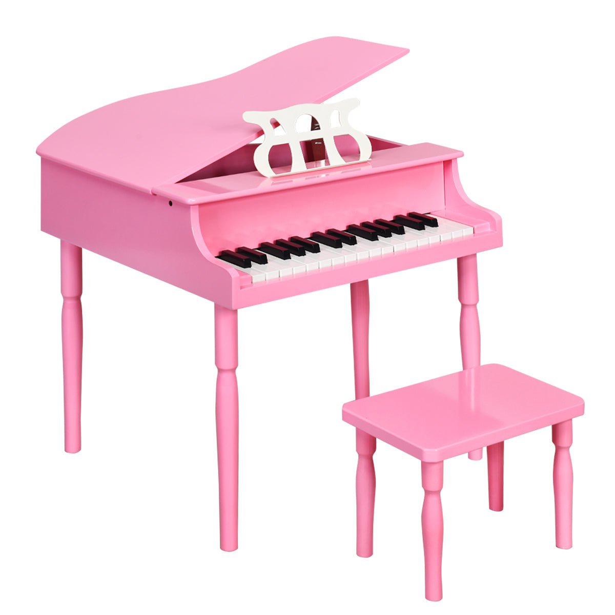 Sweet Melodies: 30-Key Classic Baby Grand Piano with Bench & Music Rack Pink