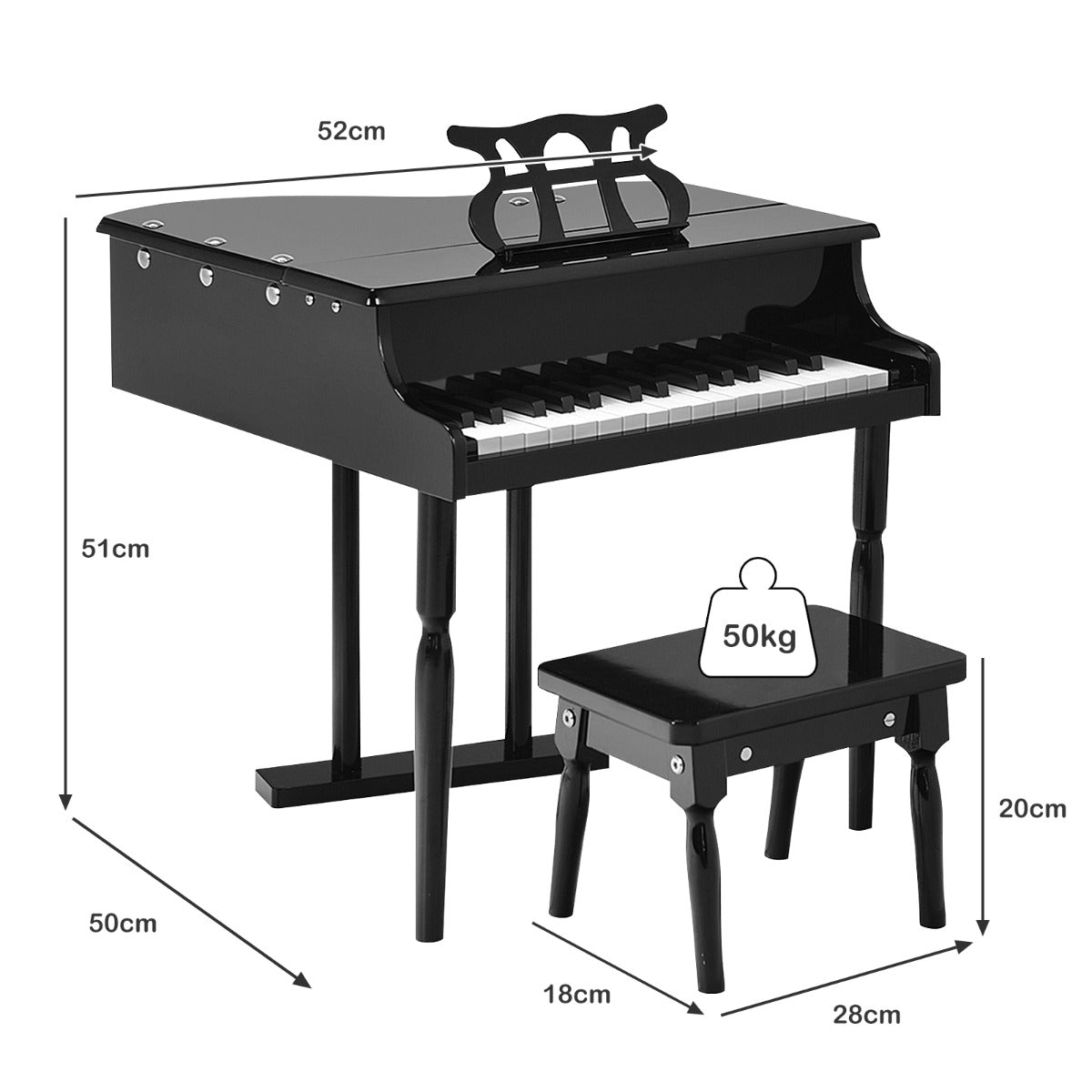 Get the Black Piano Keyboard Toy for Young Musicians