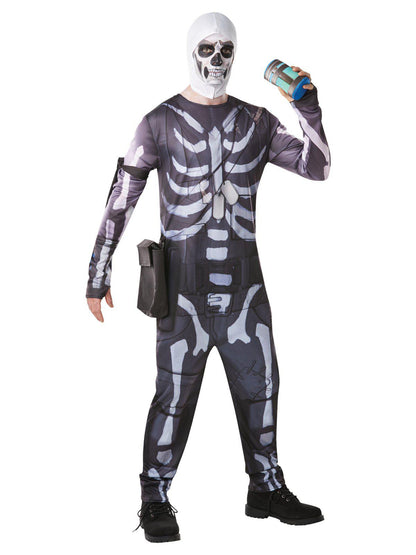 Fortnite Skull Trooper Adult Costume with Accessories for fun kids dress-up playtime.